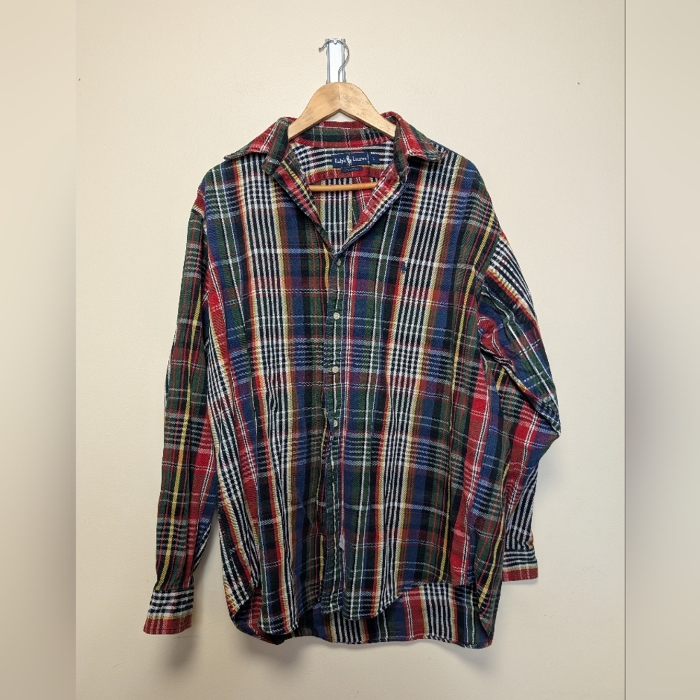 Ralph Lauren Plaid Button Down – Size L – Thick Cotton Luxe